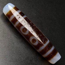 Rare Tibetan Buddhism Agate 5 Eyes Totem Dzi Bead Amulet Necklace Pendant Z3727 picture