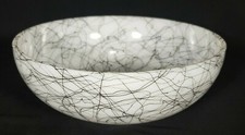 Vtg Hazel Atlas Black Drizzle Spaghetti String 10” Serving Mixing Bowl picture