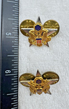 VINTAGE US ARMY GENERAL STAFF OFFICER BRANCH INSIGNIA - PAIR picture