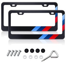 2PCS Matte License Plate Frames fit for BMW Aluminum Alloy 3 Color License Pl... picture