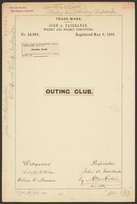 Photo:John A Fairbanks Outing Club Whisky Trademark 1894 Label Proof picture