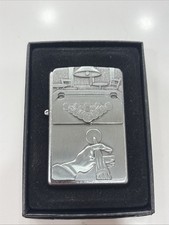 Pewter Billiards Pool Table Zippo Lighter, Unused w/ Box picture