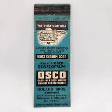 Vintage Matchcover Osco Gasoline & Diesel Marine Engines Noland Bros. Baltimore  picture