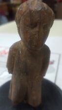 Old Antique Wood Religious Statue young boy SANTOS Hand Carved  5,25 