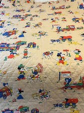 Vintage Disney Mickey Western Ameritex Factory Quilted Fabric 4 Yards 45” picture