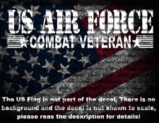 US Air Force Combat Veteran USAF Car Truck Van Decal USA Made US Seller picture