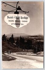 Williston VT Twist O Hill Lodge Sign RPPC Automobile Vermont Postcard Y30 picture