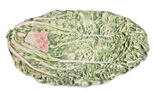 Gump's San Francisco Italian Majolica Lettuce Leaf Platter 1960s 24