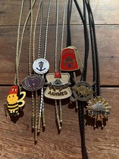 Lot of 7 VTG Masonic Shriners Aahmes Potentate Western Bolo Ties Freemasonry picture
