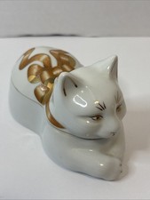 Elizabeth Arden Kitty Cat Candle Ceramic Trinket Box Japan Scented Candle picture