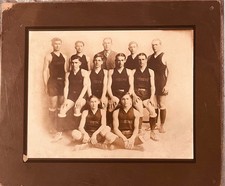 Vintage basketball studio portrait - Gibbons Hall, Kalamazoo, Michigan - 1922 picture