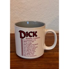 Vintage 1980s Papel “Dick” Poetry Name Mug – Meaning: Powerful picture