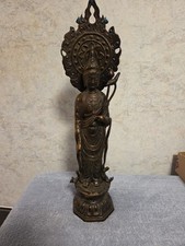 Vintage Japanese Kannon Buddhist Cast Statue 24