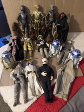 Star Wars 12 inch Action Figure Lot Of 18 R2-D2 Luke Skywalker C3PO Large Lot picture