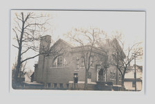 Antique CYKO RPPC St James Methodist Episcopal Church Stained Glass Arch Windows picture