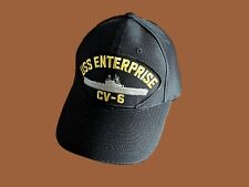 USS ENTERPRISE CV-6 U.S NAVY SHIP HAT U.S MILITARY OFFICIAL BALL CAP U.S.A MADE  picture