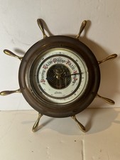 Vintage Linden Ship Wheel Weather Barometer. Made In West Germany 8
