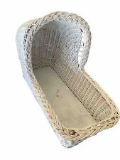 VINTAGE WHITE Wicker Doll , Pet, baby bassinet Style picture