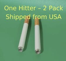 Metal One Hitter Pipe Cigarette Style Dugout Bat 3 Inch - 4 Pack picture