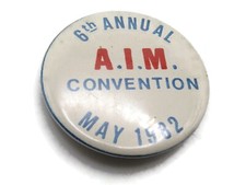 Vintage 1982 A.I.M. 6th Annual Convention Pinback Button Badge May Collectible picture