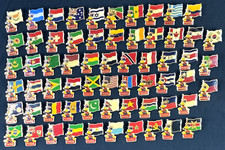 Vintage 1984 LA Olympics Coca Cola Sam Eagle Flag Lapel Pins Lot of 63 picture