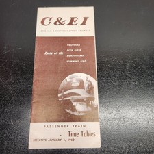 1960 C&ei Chicago & Eastern Illinois Railroad Passenger Train Time Tables picture