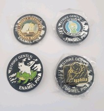 Strike Gently Enamel Pins Set of 4 Funny Novelty Statement Collectible  picture