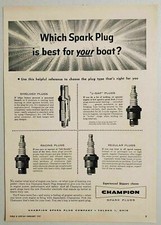 1957 Print Ad Champion Spark Plugs Toledo,OH Which is Best For Your Boat? picture