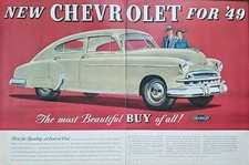 1948 Vintage Chevrolet Print Ad. New Chevy For 49. picture
