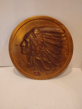 Rare Buffalo NY Iroquois Beer Beverage Copper Tone Indian Wall Sign Vintage 12” picture