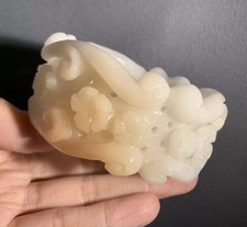 58.3mm Natural Mongolian Jade Bangle Sculpture/ SheTeiCui/Hand-Carved picture