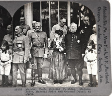 WWI Marshal Foch General Pershing Joffre Dubail Paris Stereoview Card -SC236 picture