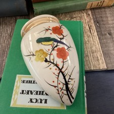 Vintage Noritake Handpainted Wall Pocket Vase, Lusterware, Cherry Blossoms Bird picture
