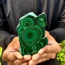 231G Natural Green Malachite Crystal Flaky Pattern Ore Specimen Quartz Healing picture