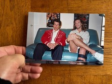 Lorenzo Llamas & Producer, Joseph Merhi Rare 4X6 Color Vint Photo OOK Image #1 picture
