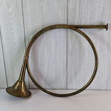 VTG Brass Hanging French Hunting Horn Wall Decor Made In India EUC picture