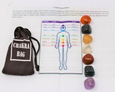 7 Chakra Tumbled Stones, Instructions & Carry Pouch (Crystal Healing Stone Set) picture