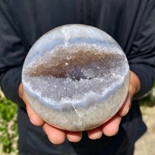 1.75LB Agate Open Smile Crystal Sphere Energy Healing Wealth Attraction Ornament picture