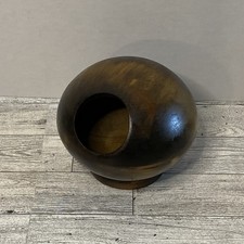 VTG Mid Century Modern Wooden Salt Cellar Nut Container Atomic Globe Ball MCM picture