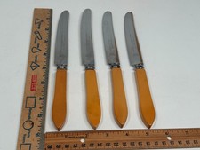 Vintage Sheffield Made in England 4 Firth Brearley Knife Gold Colored Handles picture