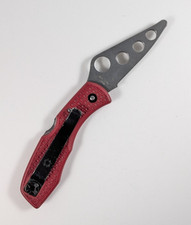 Vintage Spyderco Delica C11TR - AUS 6 Drop Point Red Trainer picture