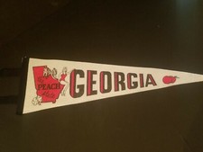 Vintage Rare Georgia The Peach State Felt Pennant picture