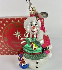 Radko DRESSED TO IMPRESS Snowman Hand Blown Christmas Ornament  1014938 picture