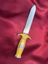Vintage ESPADON PARAS Diving Knife France Yellow Handle INOX 1950s-60s Scuba picture