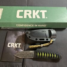 CRKT ACHI 2480 Acid Etched Plain Edge Fixed Blade Knife, Rare/discontinued picture