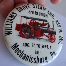 Vintage William's Grove Park Steam Engine Eng. Ass'n 3rd Reunion 1961 RARE Pin picture