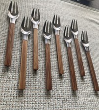 (EIGHT) Vintage MCM Dansk Toke Bamboo Jens Quistgaard Place Forks Excellent picture