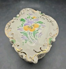 Vintage Porcelain Lidded Trinket Box Hand Painted, Stamp On Back picture