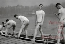 Male Crew Team Scullers on the dock 4x6, 1950s gay man's estate picture