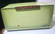 Vintage Lincoln BeautyWare Avocado Green Metal Bread Box Complete With Shelf  picture